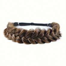 Woven Synthetic Hair Extensions, Natural Hair Extensions, Suitable For Braiding, Wide Fishbone Thigh Braided Elastic Loose Hair Band For Girls