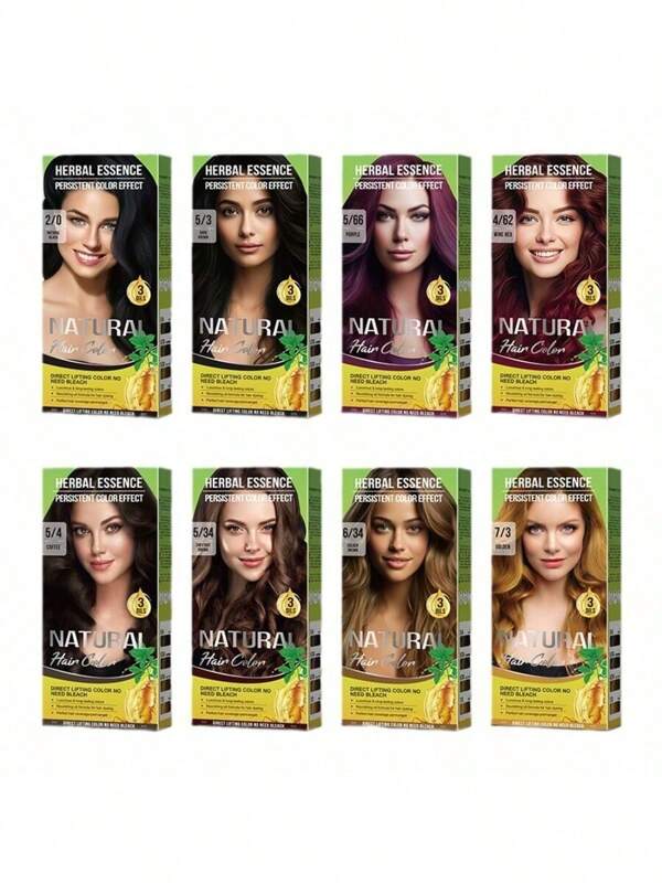 Herbal Hair Dye, Herbal Semi-Permanent Hair Dye, Unisex Instant Hair Dye, Plant Extracts, Nourishing Hair, Long-Lasting Color, Dyeing Fashionable Hair Color