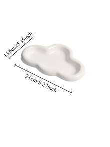 1PC Asymmetrical Cloud-Shaped Ceramic Tray, Nordic Style Jewelry Storage Tray, Decorative Plate For Jewelry Collection, Jewelry Display Tray, Gift For Woman, Home Decor - Multicolor - View 10
