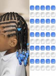 100pcs Colorful Candy Beads For Girls, Hip Hop Grunge Style Hair Accessories