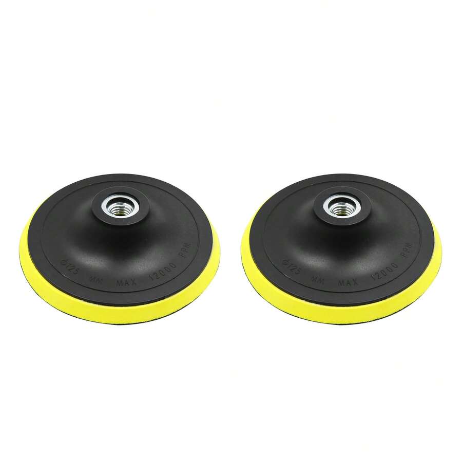 Car Automotive Pad Backing Plate Hook Loop Polisher Buffing - 黃色,黑色 5 吋 M14x2.0 - 查看 1