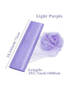 1卷透明欧根纱薄纱，婚礼仪式装饰，瑞士薄纱面料，适用于婚礼椅装饰、婚礼用品、DIY缝制网纱面纱，耐用材质，新娘送礼会装饰 - 紫色 - 查看 11