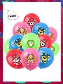 Paw Patrol Globos de látex con diseño de equipo de perros de 12 pulgadas, suministros de decoración para fiesta, decoración de globos para lugares de eventos, Día de la Madre, Día de Acción de Gracias, Día de Navidad - Multicolor - Ver 13