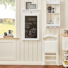 Wall-Mounted Drop-Leaf Table, Folding Kitchen Dining Table Desk With Memo Board, White - White - View 4