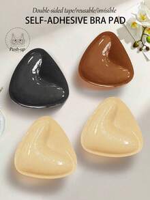 1对三角双面胶加厚胸垫隐形无缝，让小胸显得更大。透气胸贴，内衣辅助工具