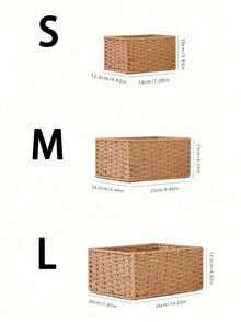 1pc/3pcs Home Decor Woven Storage Baskets, Vintage Handcraft Organizers For Sundries, Countertop, Entryway - Brown - View 2