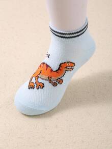 10 Pairs Random Dinosaur, Football, Car, Boat Print Socks, Suitable For Daily Wear, Unisex Kids - Multicolor - View 7