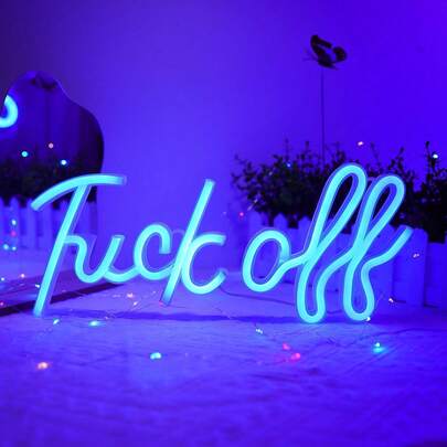 1pc Neon Light "" Neon Sign, 13.7x5.8in (Approx. 35x14.8cm), USB/Battery Powered Blue Letter Neon Light For Wall Decor, Bar Sign, Bedroom, Game Room, Teen Room, Party, Club