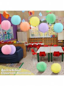 1/3/6 件马卡龙色纸灯笼婚礼装饰套装，适用于乡村婚礼、新娘送礼会、生日、毕业派对、吊灯罩、夏季道具、周年纪念、婚礼、情人节、庭院装饰 - 馬卡龍套裝 - 查看 5