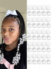 100pcs Colorful Candy Beads For Girls, Hip Hop Grunge Style Hair Accessories