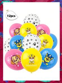 Paw Patrol Globos de látex con diseño de equipo de perros de 12 pulgadas, suministros de decoración para fiesta, decoración de globos para lugares de eventos, Día de la Madre, Día de Acción de Gracias, Día de Navidad - Multicolor - Ver 11