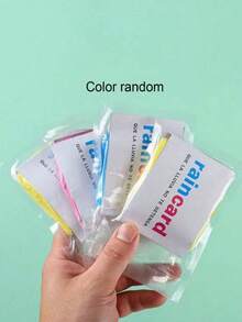 1/5/10pcs Disposable Rain Poncho For Men And Women, Mini Portable Adult Rain Coat, Suitable For Outdoor Camping, Hiking, Cycling, Waterproof Rain Jacket, Travel Necessity (Random Letter And Color Packaging), Back To School Supplies Insulation, Galentines, Puppy, Carnival, Spring Summer Picks, Brides Maid Gifts, Room, Bedroom Decor, Bedroom Decor, Beach, Travel, For Men, For Women, Vacation,Cute Stuff - Multicolor - View 5