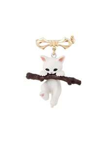 1 Piece Cute Cat Brooch, 3D Kitten Pin, Creative Badge For Clothes, Bags, Versatile Retro Animal Brooch Accessory Suitable For Dress, Jacket And Sweater, Everyday Wear, Weddings, Parties, Gifts, Pride Month