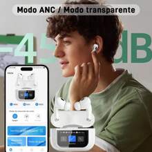 Auriculares con pantalla LCD inteligente, auriculares deportivos inalámbricos multifuncionales con micrófono incorporado, perfectos para actividades deportivas y de fitness.