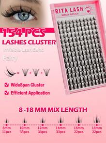 RITALASH RITALASH 404PCS D Curl Fairy Eyelash Style Mix Cluster Lashes Kit Soft And Comfortable False Eyelashes Kit With Lash Bond&Seal Tweezers At Home For Daily Life&Dates And Party