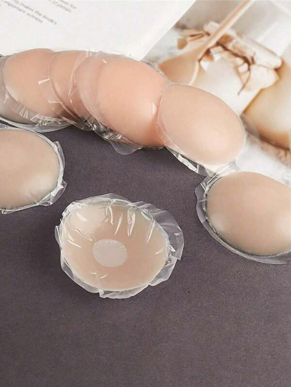 10pcs Reusable Seamless Silicone Nipple Covers - Invisible, Self-Adhesive, Anti-Convex Breast Patches, Waterproof Nipple Covers For Swimming For Men And Women