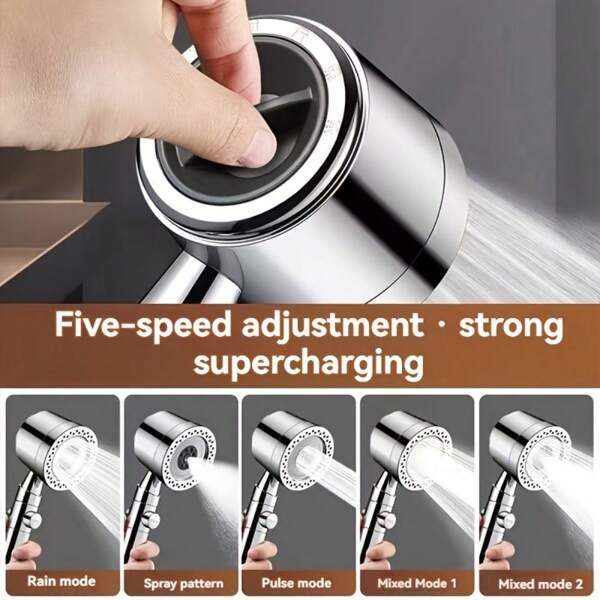 5 Modes Bathroom Shower Head Portable High Pressure Powerful Rain ShowerHead Explosion-Proof And Drop-Proof Universal Shower Set