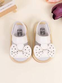 Infant Girls' Fashionable Cute Bowknot Anti-Slip Rubber Sole Prewalker Shoes - White - View 5