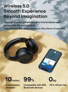 REMAX سماعات رأس بلوتوث من ريماكس فوق الأذن، تشغيل لمدة 12 ساعة، سماعات لاسلكية بمدة انتظار للبطارية تصل إلى 300 ساعة، تدعم الرد على المكالمات (أسود)، هدية راقية للصديق، أفضل بائع متميز للعلامة التجارية (تقييم عالي)