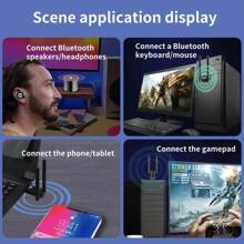 KZ 150m USB Bluetooth Adapter, 5.4 Bluetooth Adapter For PC, Plug & Play For Windows 11/10/8.1, Bluetooth Receiver & Transmitter For Keyboard/Mouse/Headphone/Speakers/Printer