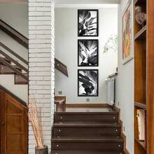 3pcs Of Framed/Pure Canvas Paintings And Posters, Can Be Hung Directly, Black And White Natural Plant Leaf Theme, Home Decoration, Wall Art, Room Decoration, Home Mural, High-Definition Printing, Ideal Gift, Living Room, Bedroom, Restaurant, Office Decoration Painting, Framed - UFP-152 - View 4