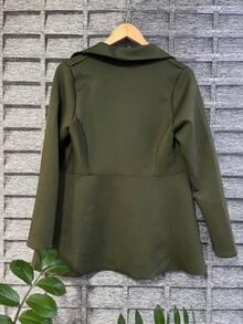 New Trand Max Long Blazer Neopremi Women's Overcoat Fitted Women's Clothing - 軍綠色 - 查看 2