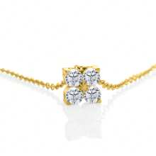 Colar Elegante Feminino de Moissanite Colorido e Deslumbrante, Incrustado com Quatro Moissanites Coloridos - Joias Femininas Ideais para Noivado e Casamento, Presente Perfeito para Dia dos Namorados, Páscoa, Dia das Mães, Ação de Graças e Natal