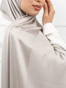 1pc Soft Satin Shiny Hijab Scarf For Women - Multicolor - View 2
