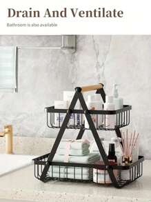 Odłączany i składany kosz na owoce, wielowarstwowy drewniany kosz do przechowywania, żeliwny stojak do przechowywania w kuchni i salonie