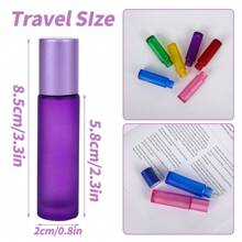 6PCS Glass Roller Bottles 10ml Gradual Change Colourful Roller Ball Bottle,Perfume Massage Roller Ball Bottle,Essential Oil Bottles,Matte Glass Bottle Perfect For Aromatherapy, Fragrance, Perfume(Ball Material Random)