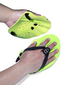 1 Pair Unisex Swim Training Hand Paddles, Adjustable Silicone Straps Swimming Training Hand Flippers, Snorkeling Diving Gloves, Fins, Sports Silicone Palm Accelerated Water Paddle Equipment, Beach Essentials, Beach Accessories, Pool Float