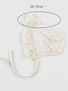 1pc Baby Girl Lace Brim Embroidered Palace Style Lace Fetal Cap, Newborn Hat, Spring/Summer, 0-3 Months, Princess Style Fishing Hat - Apricot - View 6