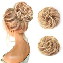 Synthetic Messy Bun Hair Pieces, Curly Wavy Bun Hair Band, Suitable For Women's High Bun Ponytail Hair Pieces