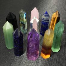 1 件天然水晶棒治愈玫瑰石英紫水晶单点适用于家居装饰或礼物！