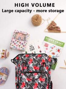 1pc New Diy Wool Crochet Hook Knitting Tool Storage Bag, Living Supplies Miscellaneous Storage, Women Men's Backpack Outdoor Travel Oversized Capacity Portable Shoulder Bag, Suitable For Long And Short Distance Travel Use, A Large Number Of Items To Carry, Holiday Gifts