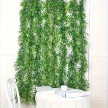 Guirnalda de hojas de bambú artificial - aspecto natural, follaje colgante sin plumas para decoración del hogar y comercial