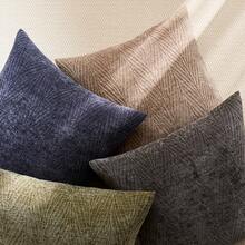 1 件深灰色（不含内衬）复古 3D 叶纹理抱枕套，复古简约农舍雪尼尔植物叶纹理柔软厚靠垫套，适合家庭、节日礼物、沙发、床、客厅、餐椅、汽车、装饰枕头，所有季节 - 深灰色 - 查看 6