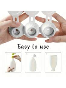 3pcs Bottle Emptying Kit Cap For Upside Down Dispenser Shampoo Lotion, Saver Flipping Set With 3 Sizes Adapters, Leakproof Inverted Bottle Caps For Emptying Lotions, Shampoos, And Kitchen Condiments Back To School