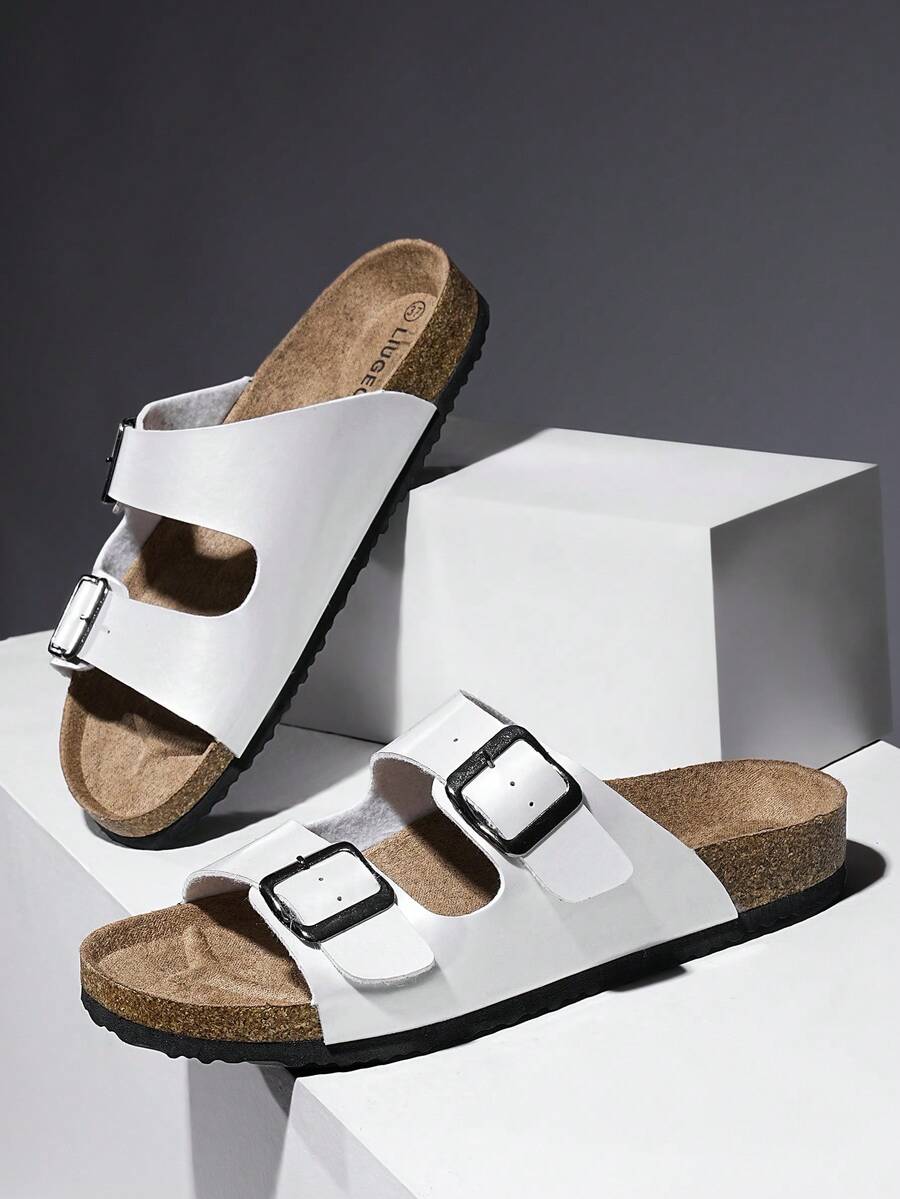 男士时尚软木底舒适凉鞋，一脚蹬穆勒拖鞋，男士户外沙滩步行拖鞋