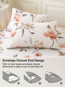 Bộ ga trải giường họa tiết hoa 3 món (1 vỏ chăn và 2 vỏ gối), mềm mại và thân thiện với da, phù hợp cho mọi mùa. - Nhiều màu - Xem 7