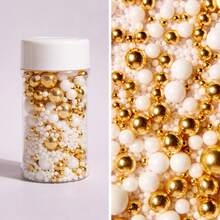 3oz/85g Pearl Sugar Sprinkles, For Cake Decoration, DIY Cake Decorating, Mixed With Metallic Sugar Sprinkles, Suitable For Cakes, Candies, Cupcakes, Macarons, Ice Cream And Various Decorations, Also Applicable For Weddings, Valentine's Day, Halloween, Christmas And Other Occasions, For Decoration Only, Not Edible - Multicolor - View 9