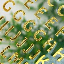 18pcs Mixed Gold & Silver Foil Letter & Number Stickers, Creative Decorative Stickers For DIY Planner/Notebook/Phone Case/Card Making - Multicolor - View 3