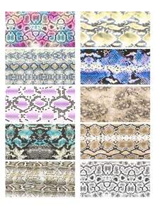 Beautizon Nailartlab 10 Peças Papel Adesivo de Transferência de Estampa de Pele de Cobra para Decoração de Unhas Estilo Punk 5D DIY