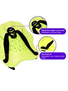 1 Pair Unisex Swim Training Hand Paddles, Adjustable Silicone Straps Swimming Training Hand Flippers, Snorkeling Diving Gloves, Fins, Sports Silicone Palm Accelerated Water Paddle Equipment, Beach Essentials, Beach Accessories, Pool Float