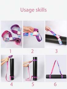 1PC Yoga Mat Back Strap, Exercise Mat Storage, Blue And White, Pink Heart, Rainbow, Brada, Shoulder Strap, Colorful Binding Strap, Storage Strap, Rope Yoga Stretching Strap, Portable Yoga Shoulder Strap, Fitness Exercise, Festival Gift