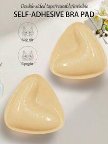 1对三角双面胶加厚胸垫隐形无缝，让小胸显得更大。透气胸贴，内衣辅助工具
