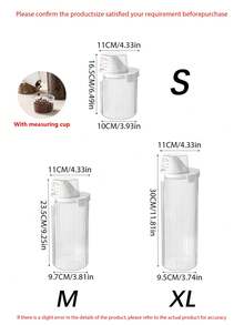 1pc Airtight Pet Food Storage Container, Large Capacity Transparent Cat/Dog Food Dispenser With Locking Lid, Moisture-Proof And Insect-Proof Kitchen Food Storage Box, Durable Transparent Pet Food Container For Dry Food And Treats - Clear - View 3