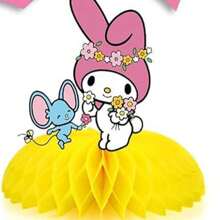 Sanrio قطعة واحدة من ديكور قرص العسل الجميل لحفلة عيد الميلاد على شكل قرطاطون، حامل عرض قرص عسل هالو كيتي