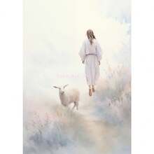 1pc Rellgion Jesus In Prayer Sheep Christian Child Bible Canvas Printing Wall Arts Picture For Living Room Decor Posters Optional Frame ,Wall Art With Frame - Multicolor - View 169
