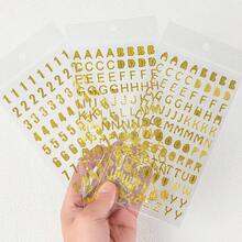 18pcs Mixed Gold & Silver Foil Letter & Number Stickers, Creative Decorative Stickers For DIY Planner/Notebook/Phone Case/Card Making - Multicolor - View 2